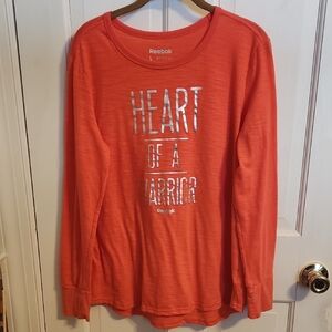 Reebok Vibrant Orange Heart Of A Warrior Long Sleeve Tee